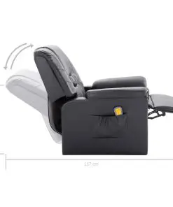 vidaXL Massage Recliner Chair Grey Faux Leather