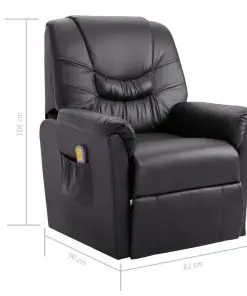 vidaXL Massage Recliner Chair Grey Faux Leather