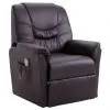 vidaXL Massage Recliner Chair Brown Faux Leather vidaXL Massage Recliner Chair Brown Faux Leather