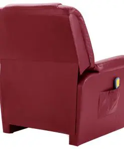 vidaXL Massage Recliner Chair Wine Red Faux Leather