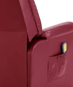 vidaXL Massage Recliner Chair Wine Red Faux Leather