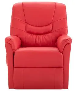 vidaXL Massage Recliner Chair Red Faux Leather
