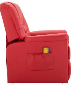 vidaXL Massage Recliner Chair Red Faux Leather
