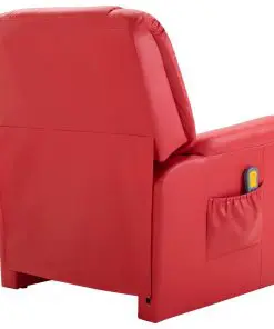 vidaXL Massage Recliner Chair Red Faux Leather
