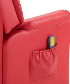 vidaXL Massage Recliner Chair Red Faux Leather