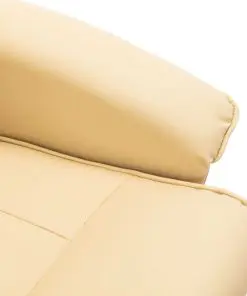 vidaXL Massage Chair with Footstool Cream Faux Leather
