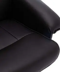 vidaXL Massage Chair with Footstool Black Faux Leather