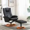 vidaXL Massage Chair with Footstool Black Faux Leather vidaXL Massage Chair with Footstool Black Faux Leather