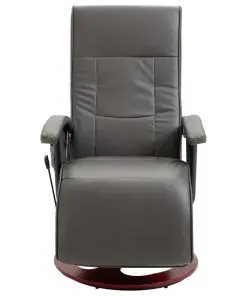 vidaXL Massage Chair Grey Faux Leather