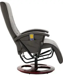 vidaXL Massage Chair Grey Faux Leather