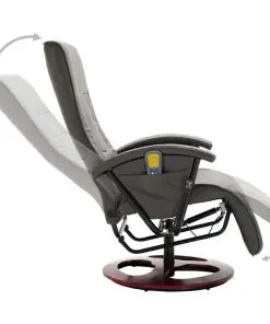 vidaXL Massage Chair Grey Faux Leather