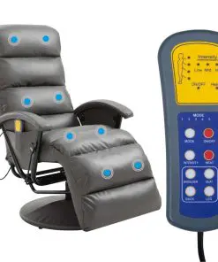 vidaXL TV Massage Recliner Grey Faux Leather