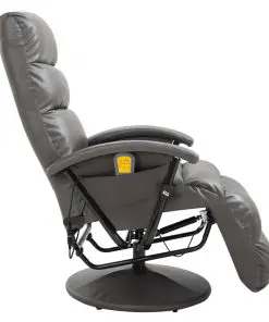 vidaXL TV Massage Recliner Grey Faux Leather
