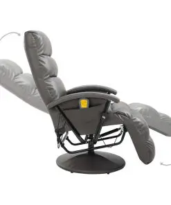 vidaXL TV Massage Recliner Grey Faux Leather