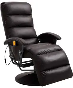 vidaXL TV Massage Recliner Brown Faux Leather