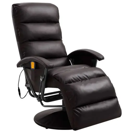 vidaXL TV Massage Recliner Brown Faux Leather