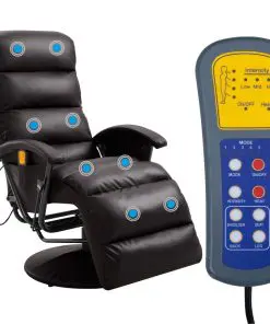 vidaXL TV Massage Recliner Brown Faux Leather