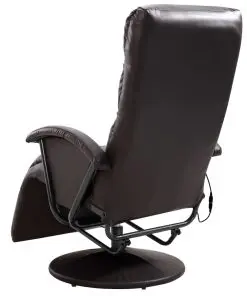 vidaXL TV Massage Recliner Brown Faux Leather