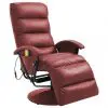 vidaXL TV Massage Recliner Wine Red Faux Leather vidaXL TV Massage Recliner Wine Red Faux Leather