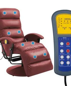 vidaXL TV Massage Recliner Wine Red Faux Leather