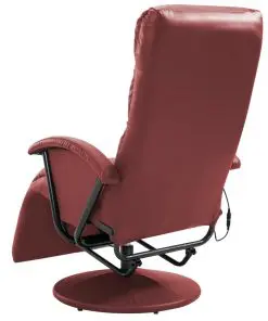 vidaXL TV Massage Recliner Wine Red Faux Leather
