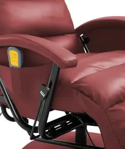 vidaXL TV Massage Recliner Wine Red Faux Leather