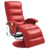 vidaXL TV Massage Recliner Red Faux Leather vidaXL TV Massage Recliner Red Faux Leather