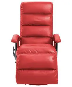 vidaXL TV Massage Recliner Red Faux Leather