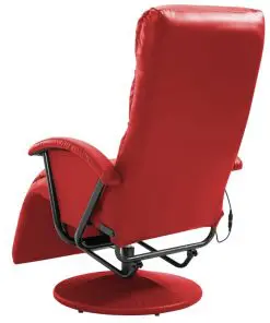 vidaXL TV Massage Recliner Red Faux Leather