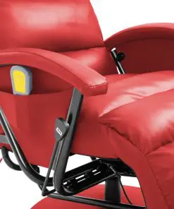 vidaXL TV Massage Recliner Red Faux Leather