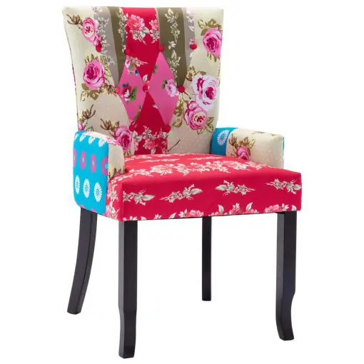 vidaXL French Chair with Patchwork Design Fabric