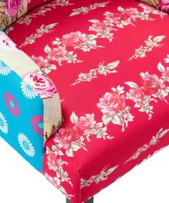 vidaXL French Chair with Patchwork Design Fabric