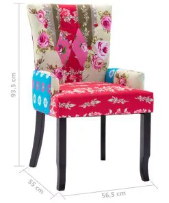 vidaXL French Chair with Patchwork Design Fabric