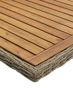 vidaXL Garden Dining Table Brown 200x100x74 cm Poly Rattan