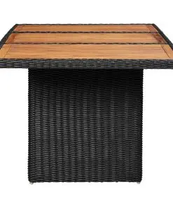 vidaXL Garden Dining Table Black 200x100x74 cm Poly Rattan