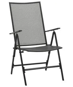 vidaXL Folding Mesh Chairs 4 pcs Steel Anthracite