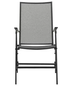 vidaXL Folding Mesh Chairs 4 pcs Steel Anthracite