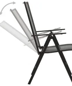 vidaXL Folding Mesh Chairs 4 pcs Steel Anthracite