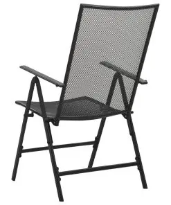 vidaXL Folding Mesh Chairs 4 pcs Steel Anthracite