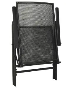 vidaXL Folding Mesh Chairs 4 pcs Steel Anthracite