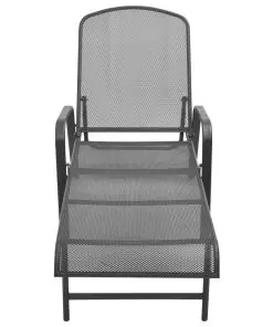 vidaXL Sun Loungers 2 pcs with Table Steel Anthracite