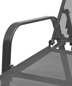 vidaXL Sun Loungers 2 pcs with Table Steel Anthracite