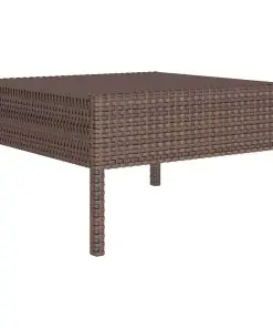 vidaXL 3 Piece Garden Lounge Set with Cushions Poly Rattan Brown