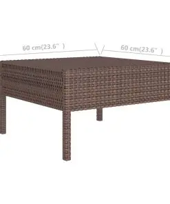 vidaXL 3 Piece Garden Lounge Set with Cushions Poly Rattan Brown