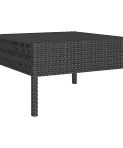 vidaXL 3 Piece Garden Lounge Set with Cushions Poly Rattan Black