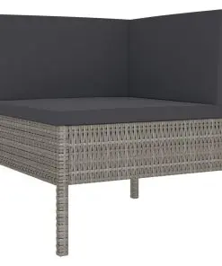 vidaXL 3 Piece Garden Lounge Set with Cushions Poly Rattan Black