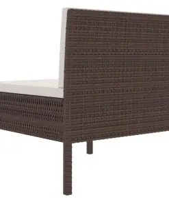 vidaXL Garden Chairs 3 pcs with Cushions Poly Rattan Brown