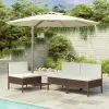 vidaXL Garden Chairs 3 pcs with Cushions Poly Rattan Brown