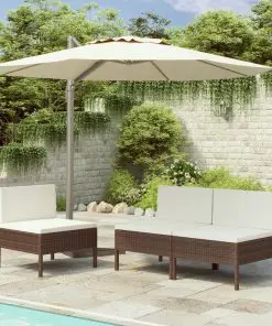 vidaXL Garden Chairs 3 pcs with Cushions Poly Rattan Brown