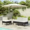 vidaXL Garden Chairs 3 pcs with Cushions Poly Rattan Black